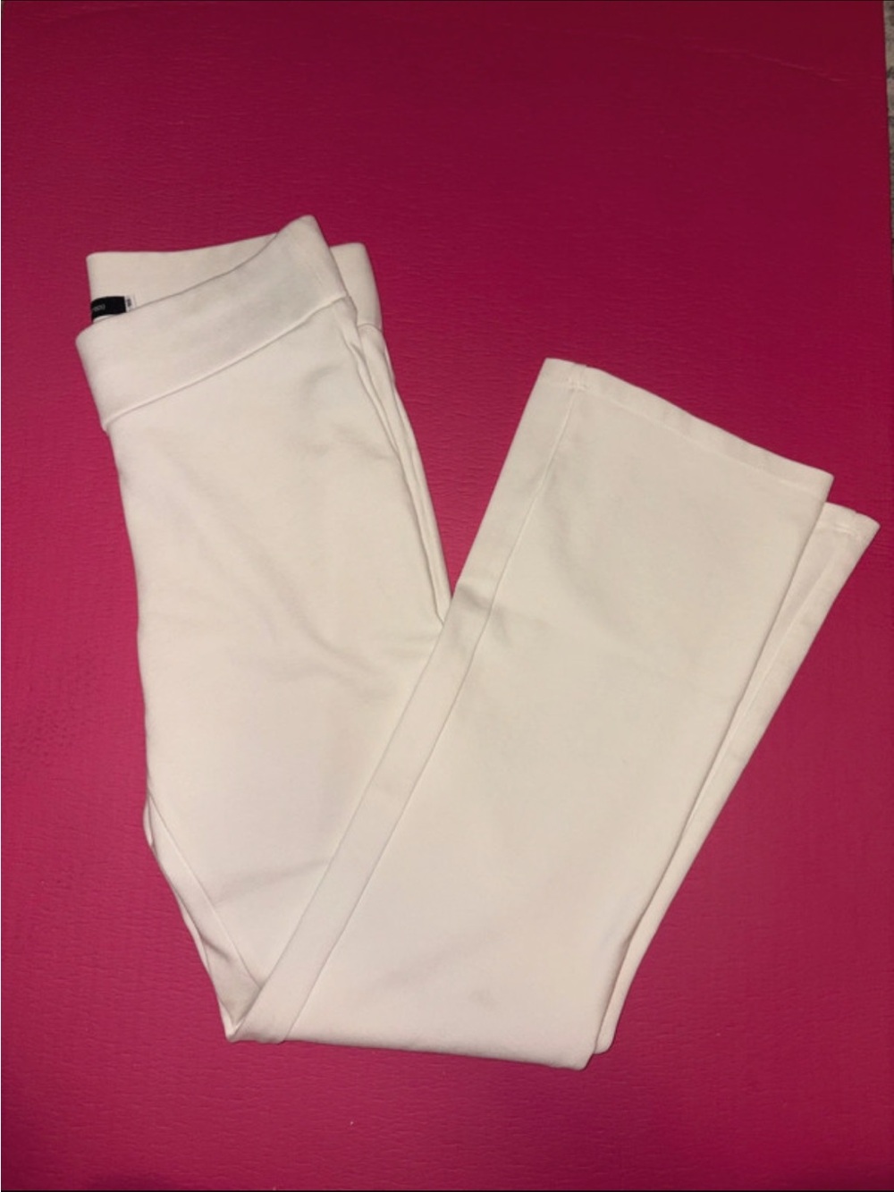 Straight-Leg White Ponte Knit Pants